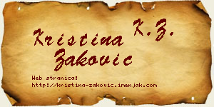 Kristina Zaković vizit kartica